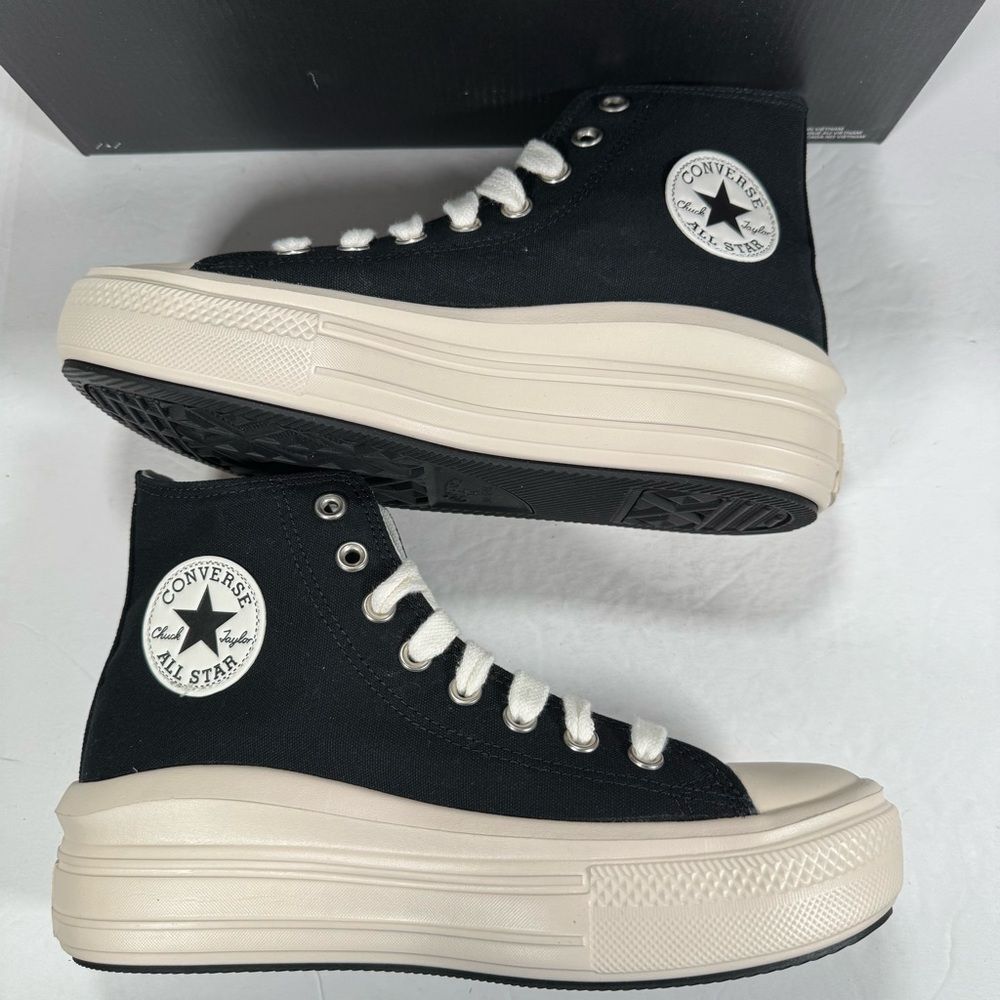 Converse CTAS Move Hi Platform Sneakers Black Natural Ivory Egret Women Size 9 - Picture 9 of 13